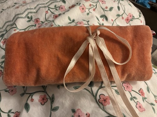 Peach velvet jewellery travel - jewellery, `travel