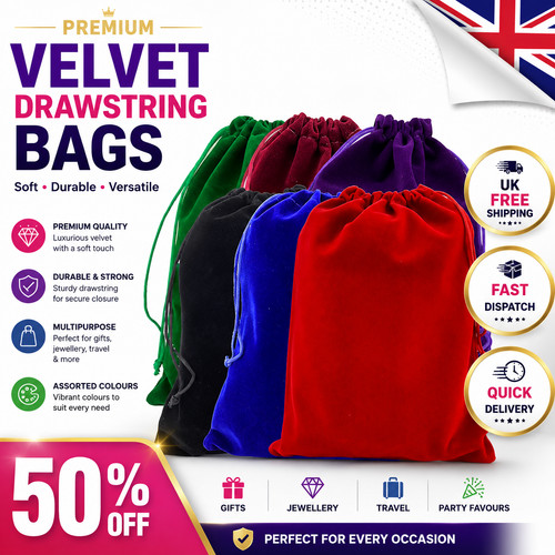 50pcs soft velvet drawstring - velvet,