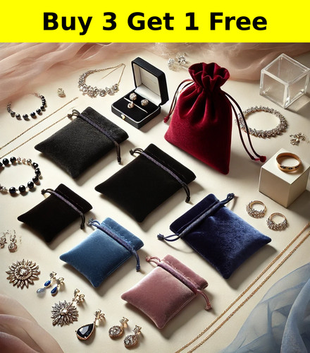 12pcs soft velvet drawstring - 12pcs,