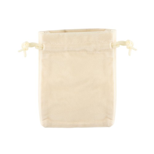 Ivory velvet pouch 10x12cm - ivory,