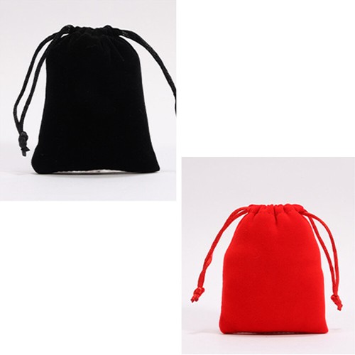 Black red velvet pouches - velvet,