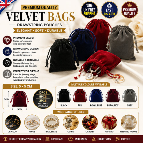 Velvet drawstring gift bags - velvet,