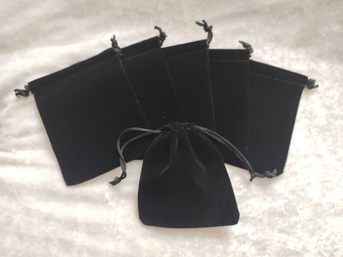 Black soft velvet - soft, drawstring