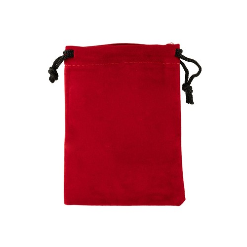 Red velvet pouch - velvet, 10x12cm