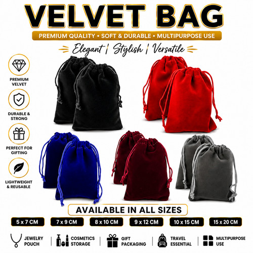 5pcs soft velvet drawstring - soft,